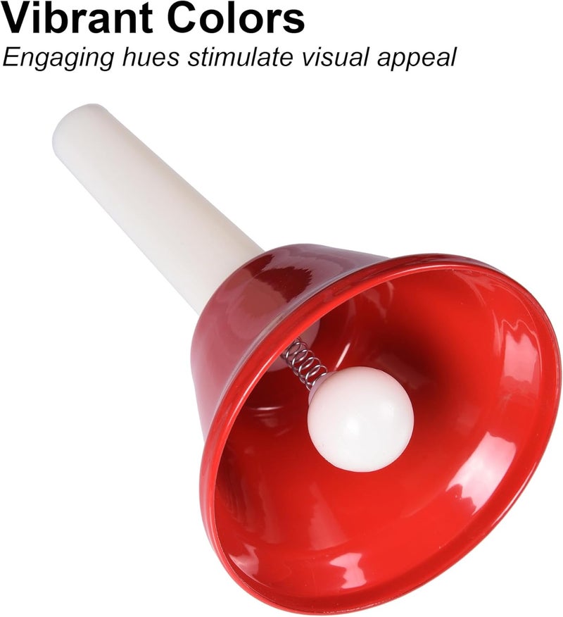 TDOCK 8 Note Hand Bells for Kids Adults, Colorful Merry Handbells Set Musical Instruments - Image 2